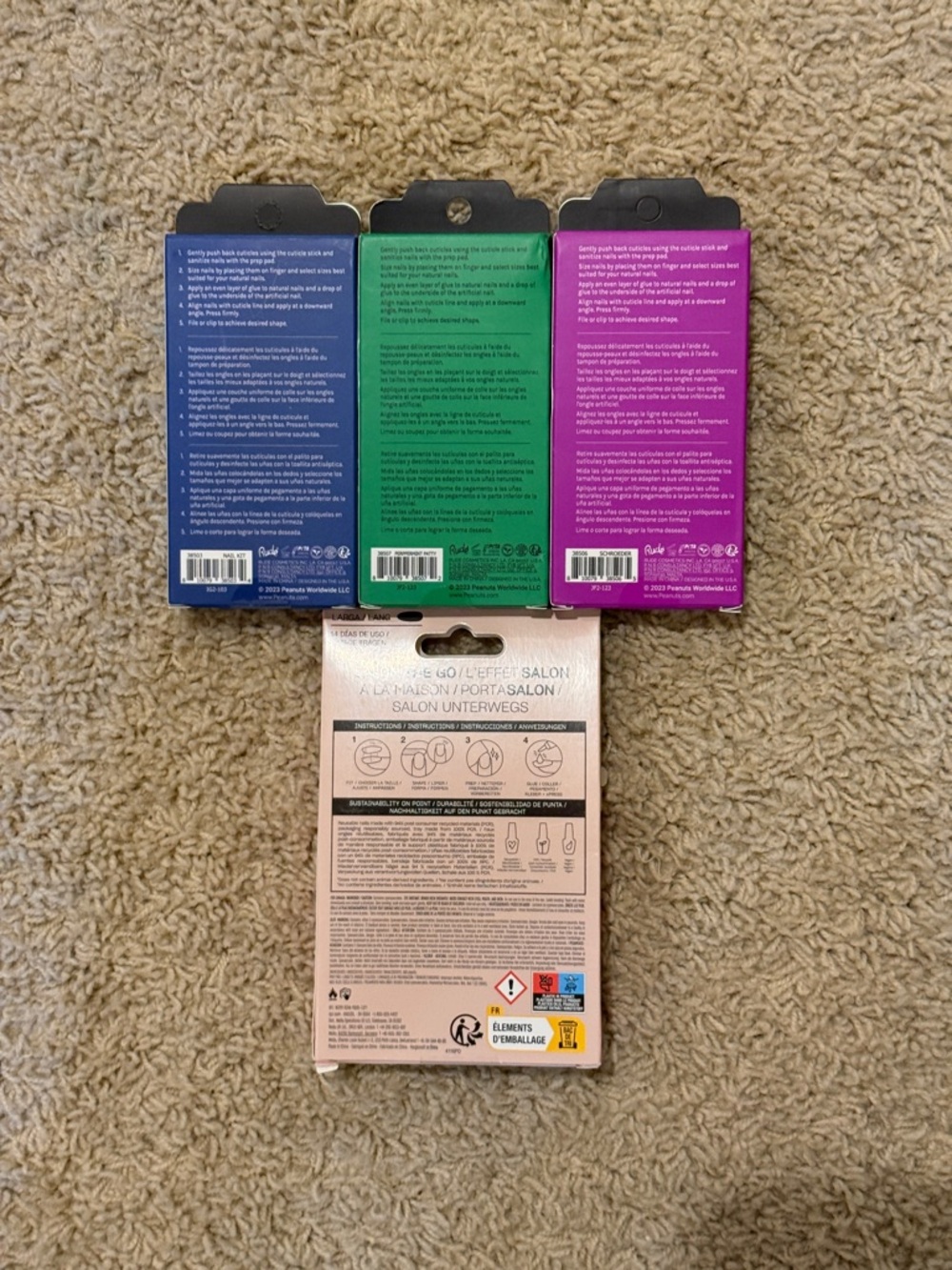 Rude x Peanuts & OPI Assorted Press-On Nail Kits — Blue, Green, Purple, Nude - Picture 4 of 9
